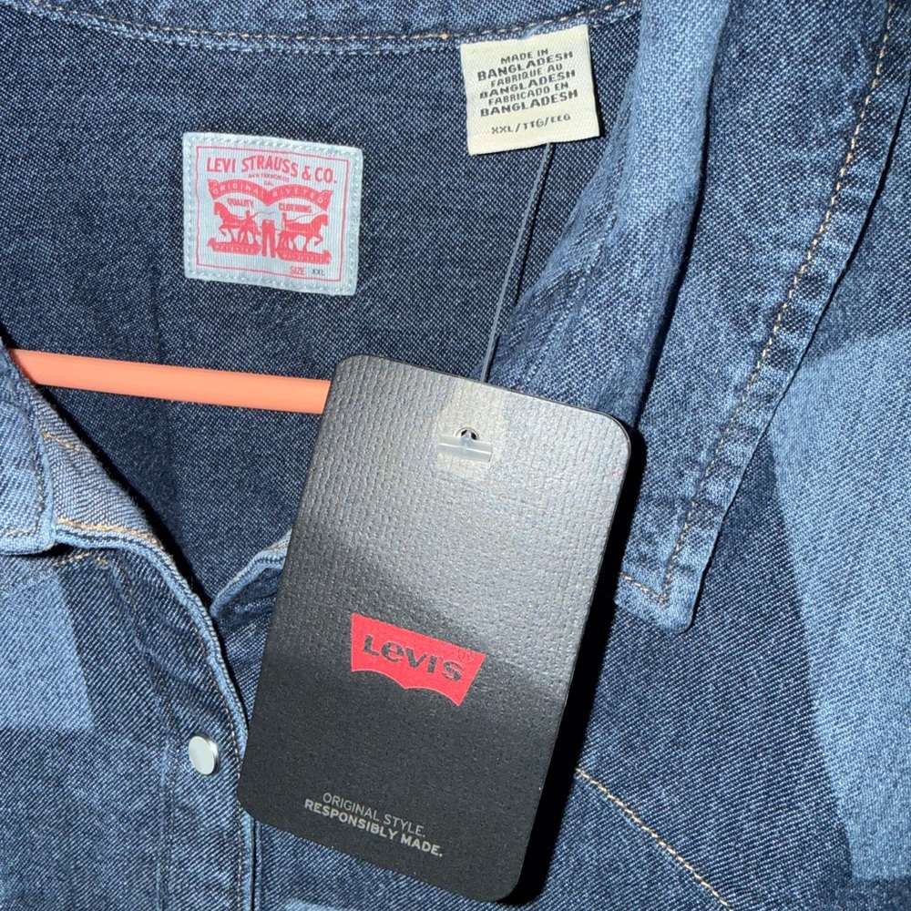 Levi's Patchwork Denim Shirt NWT - image 3